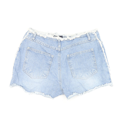 Pilot Womens Blue Polyester Hot Pants Shorts Size 10 Regular Zip