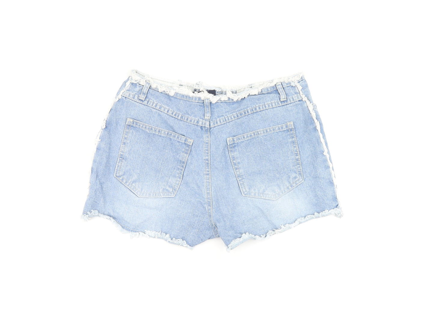 Pilot Womens Blue Polyester Hot Pants Shorts Size 10 Regular Zip