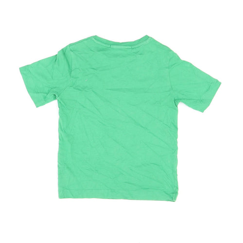 Aston Martin Boys Green Cotton Basic T-Shirt Size 6 Years Round Neck Pullover - Aston Martin Logo