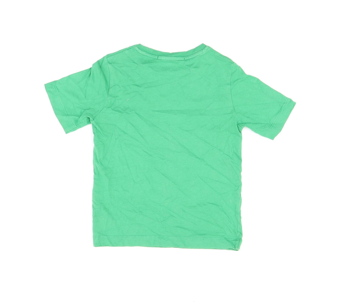 Aston Martin Boys Green Cotton Basic T-Shirt Size 6 Years Round Neck Pullover - Aston Martin Logo