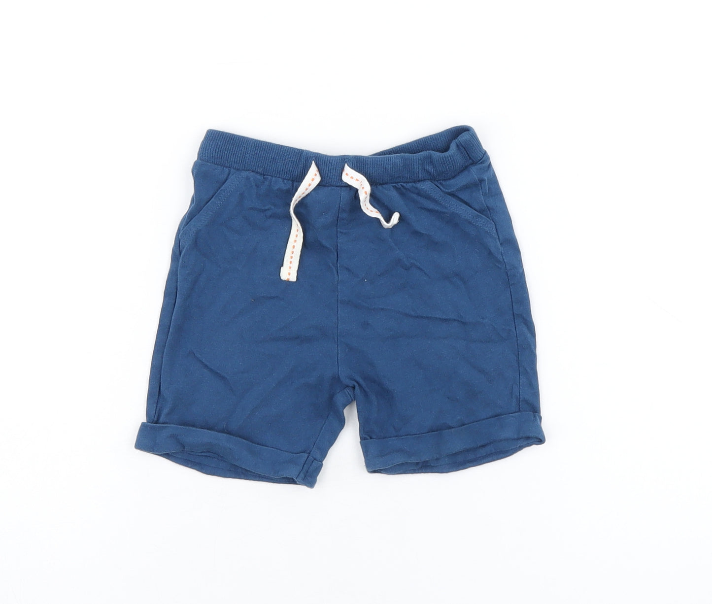 Fred&Flo Boys Blue Cotton Shorts Outfit/Set Size 9-12 Months Drawstring