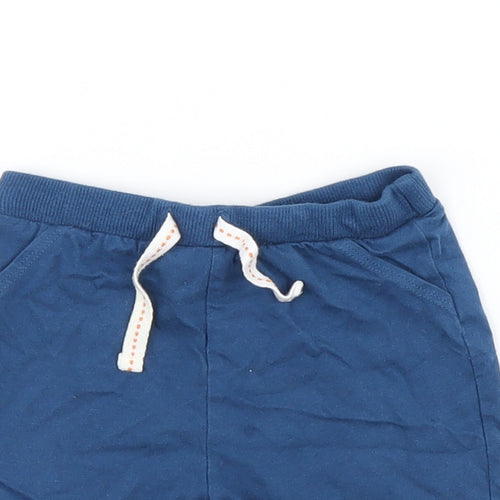 Fred&Flo Boys Blue Cotton Shorts Outfit/Set Size 9-12 Months Drawstring