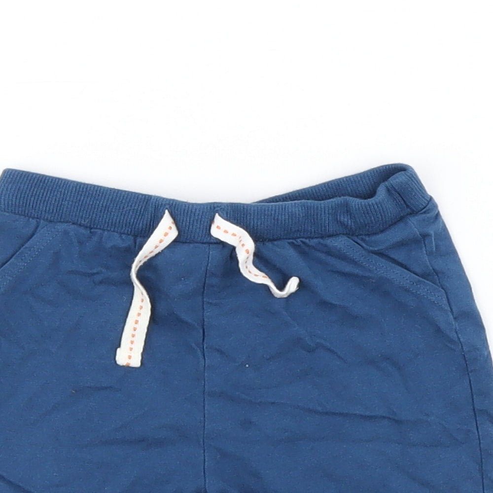Fred&Flo Boys Blue Cotton Shorts Outfit/Set Size 9-12 Months Drawstring