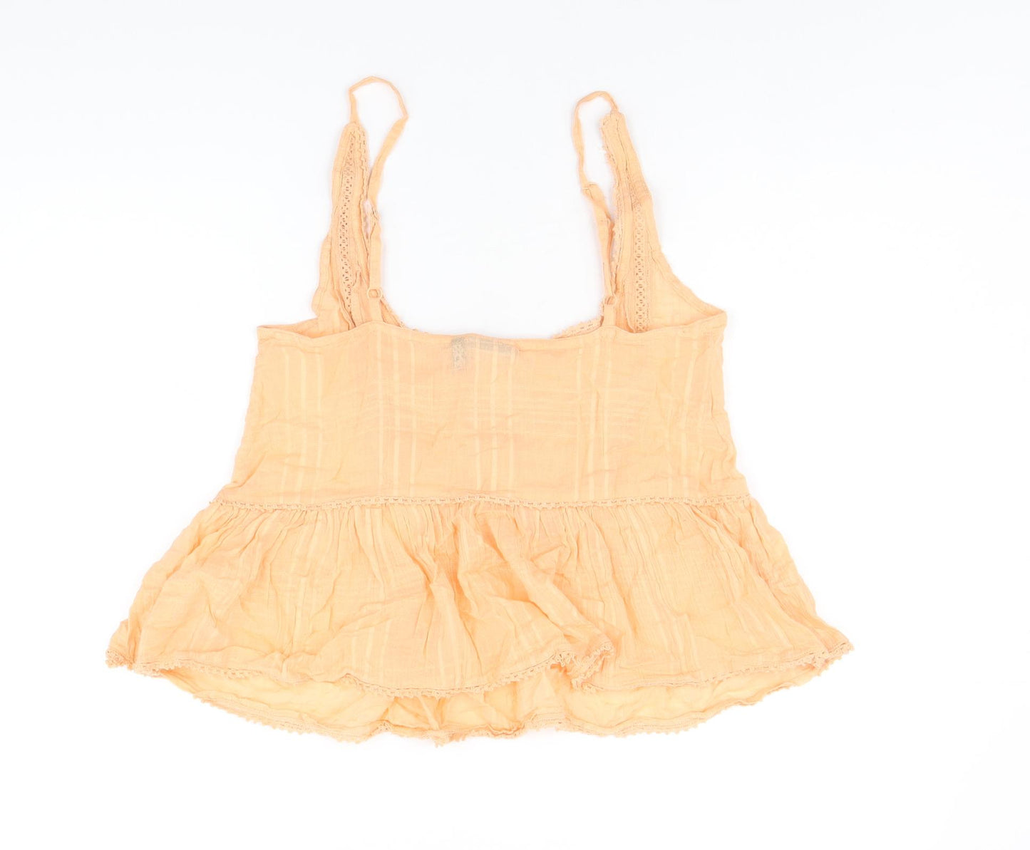 ASOS Womens Orange Cotton Basic T-Shirt Size 6 Scoop Neck