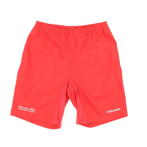 HEAD Mens Red Polyester Athletic Shorts Size M L9.5 in Regular Drawstring - Baseline Tennis