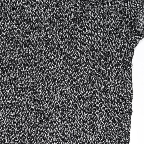 Bodacious Womens Black Geometric Polyester Shift Size L V-Neck Pullover