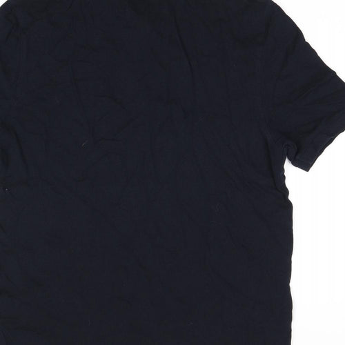 Marks and Spencer Mens Black Cotton Polo Size M Collared Button