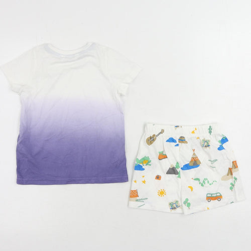 Marks and Spencer Baby White Geometric Cotton Cami Pyjama Set Size 18-24 Months Pullover