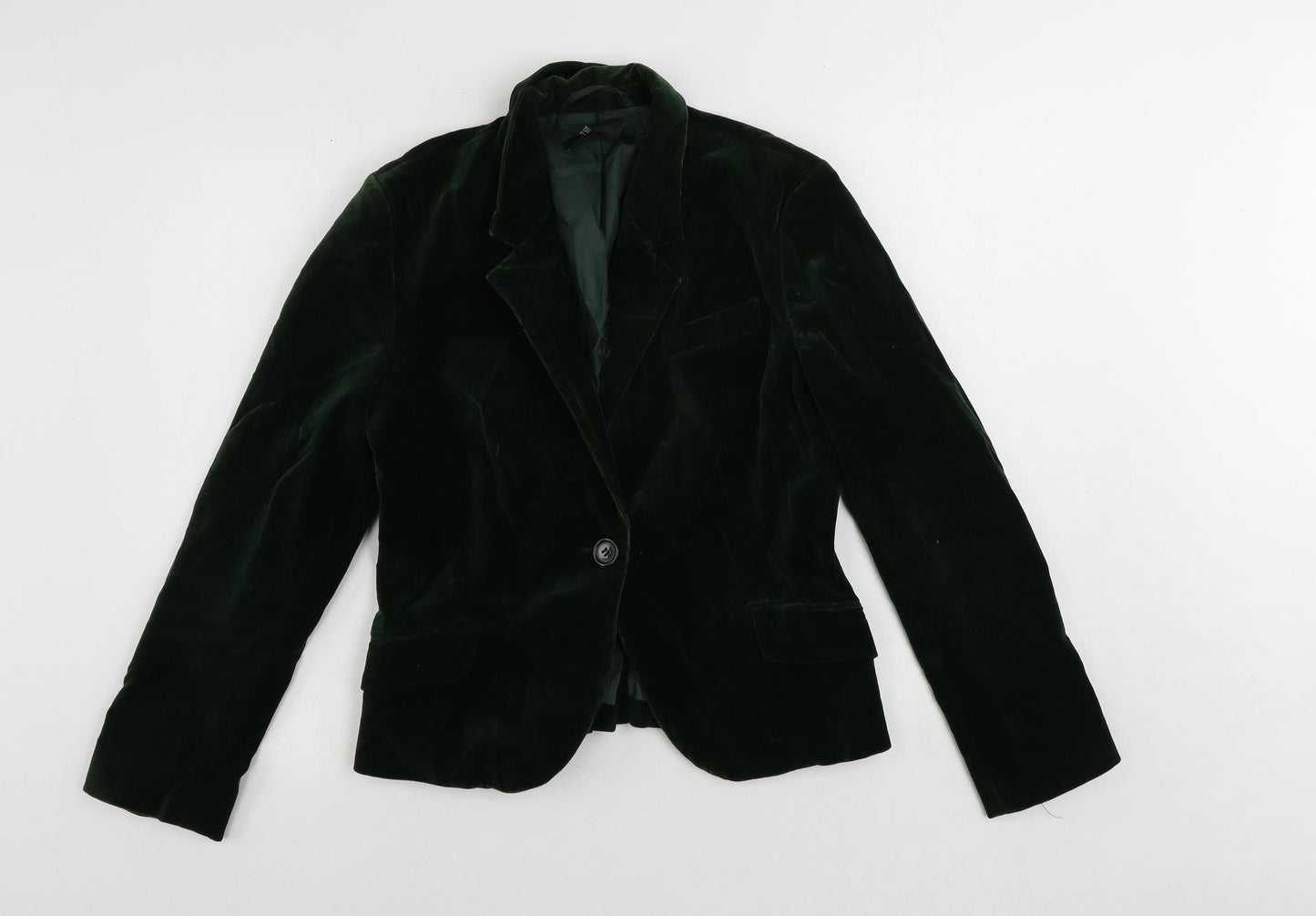 Zara Womens Green Jacket Blazer Size L Button