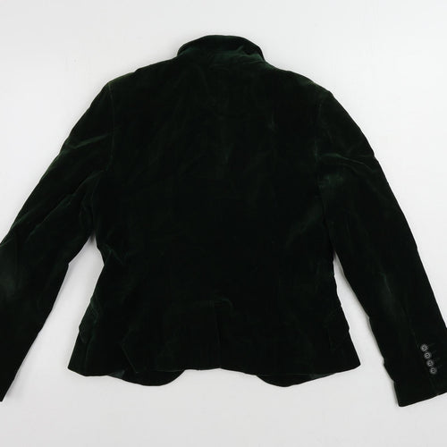Zara Womens Green Jacket Blazer Size L Button