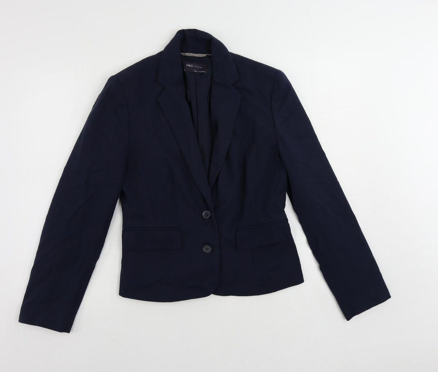 Marks and Spencer Womens Blue Jacket Blazer Size 12 Button