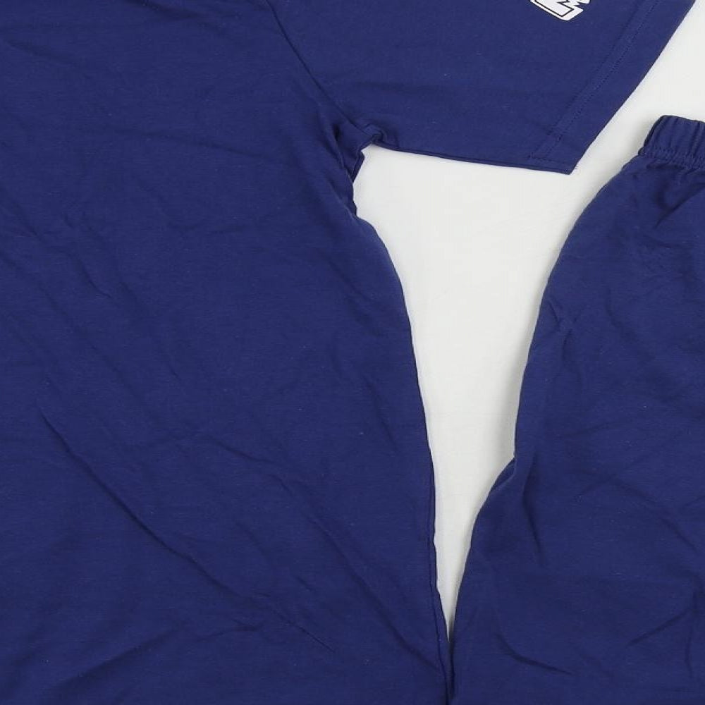 Marks and Spencer Boys Blue Solid Cotton Pyjama Set Size 13-14 Years Pullover - Super Mario