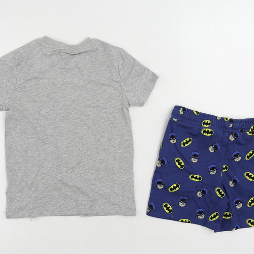 Marks and Spencer Boys Blue Geometric Cotton Pyjama Set Size 5-6 Years Pullover - Batman