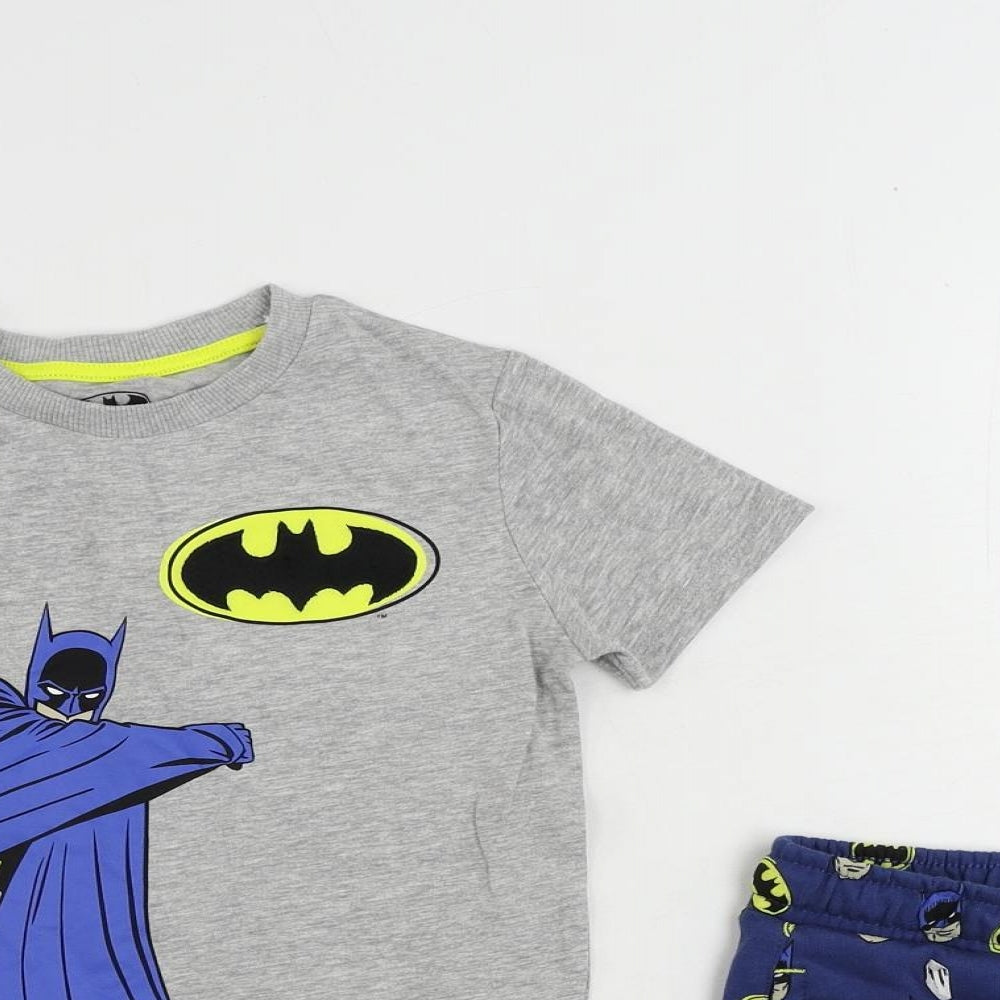 Marks and Spencer Boys Blue Geometric Cotton Pyjama Set Size 5-6 Years Pullover - Batman