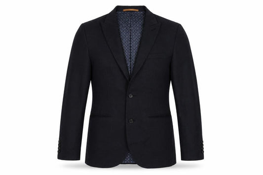 Front view of Next men’s blue polyester jacket suit jacket, size 36, regular