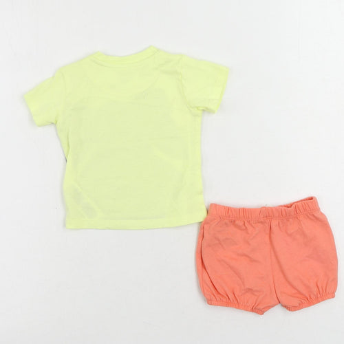Marks and Spencer Baby Yellow Cotton Shorts Set Outfit/Set Size 0-3 Months Snap - Elephant