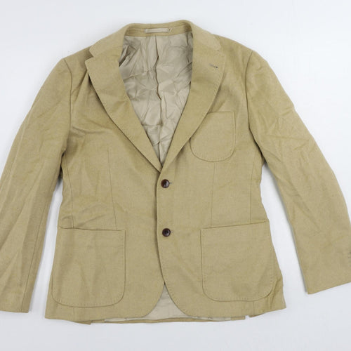 Marks and Spencer Mens Beige Wool Jacket Blazer Size 40 Regular