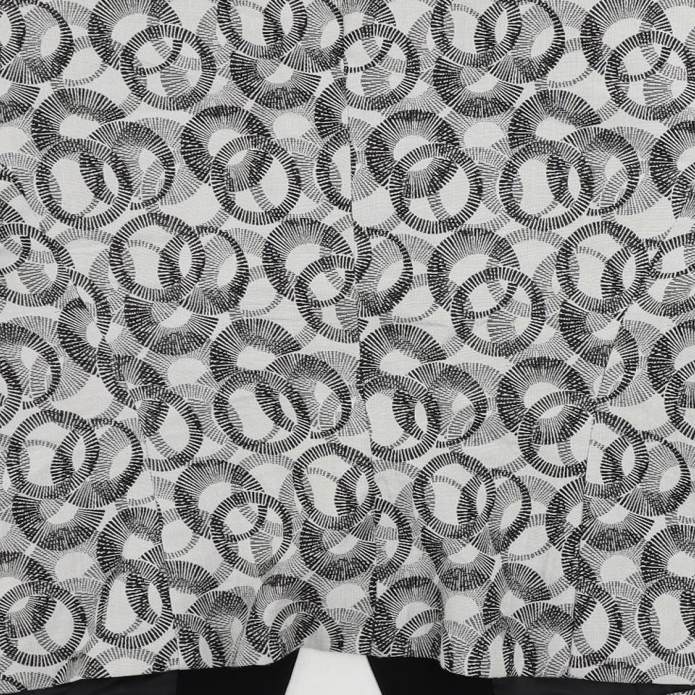 Kasper Womens Black Geometric Jacket Blazer Size 12 Button