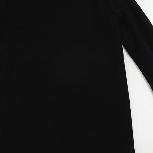 H&M Womens Black Overcoat Coat Size 10 Zip