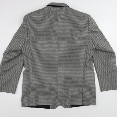 Enrico Gorlani Mens Black Geometric Polyester Jacket Suit Jacket Size 44 Regular