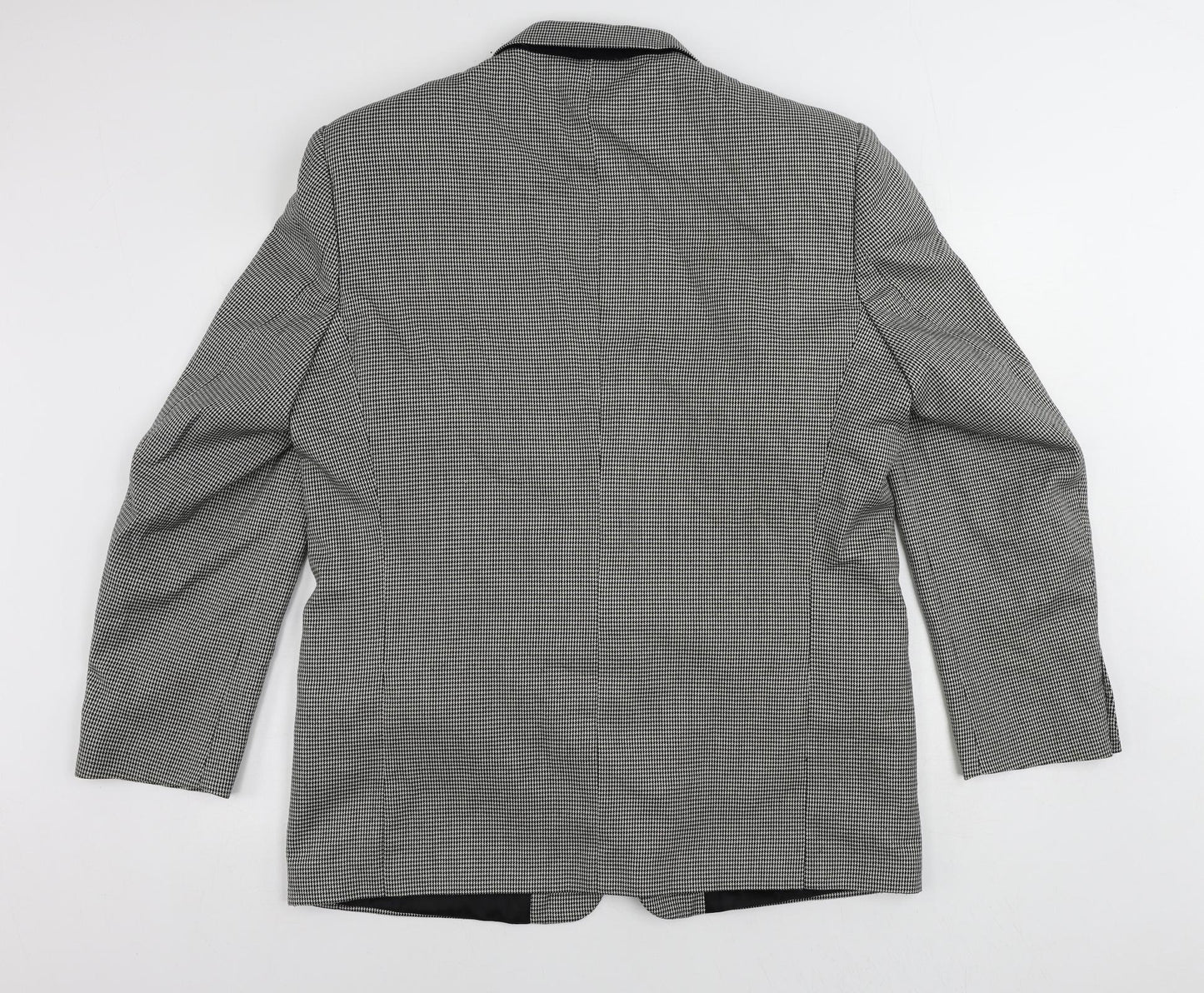 Enrico Gorlani Mens Black Geometric Polyester Jacket Suit Jacket Size 44 Regular