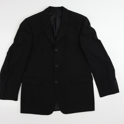 Tom English Mens Black Wool Jacket Suit Jacket Size 38 Regular