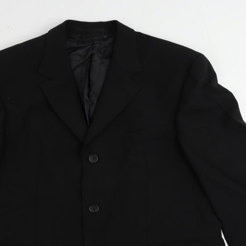 Tom English Mens Black Wool Jacket Suit Jacket Size 38 Regular