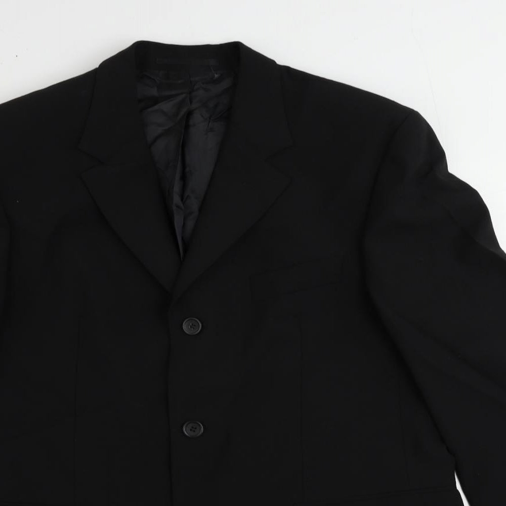 Tom English Mens Black Wool Jacket Suit Jacket Size 38 Regular