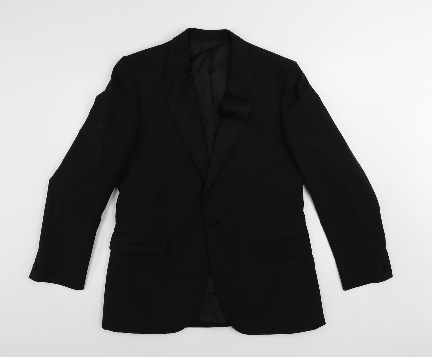 Varteks Mens Black Polyester Tuxedo Suit Jacket Size 40 Regular