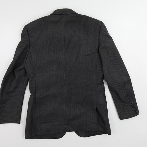 St Michael Mens Grey Striped Wool Jacket Suit Jacket Size 38 Regular