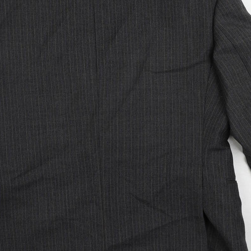 St Michael Mens Grey Striped Wool Jacket Suit Jacket Size 38 Regular