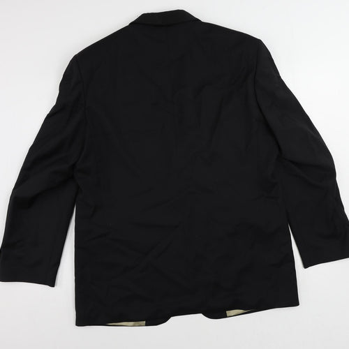 Marks and Spencer Mens Black Wool Tuxedo Suit Jacket Size 42 Regular