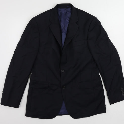 John Lewis Mens Blue Wool Jacket Suit Jacket Size 40 Regular
