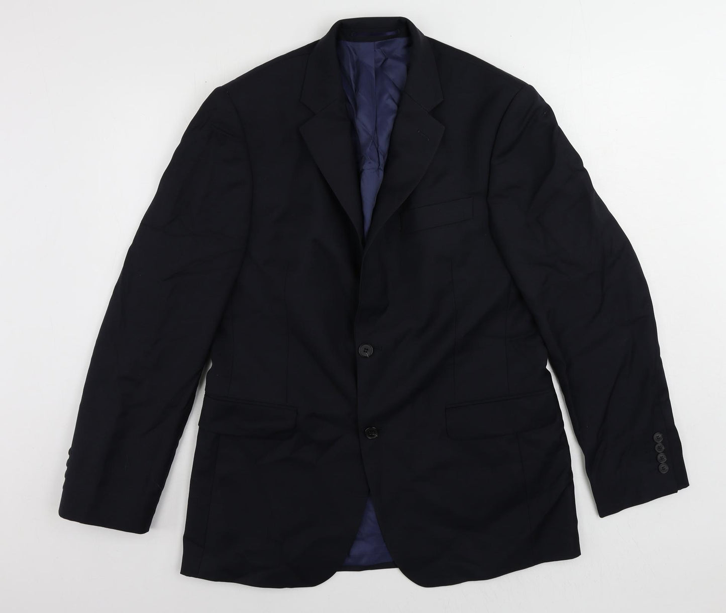 John Lewis Mens Blue Wool Jacket Suit Jacket Size 40 Regular