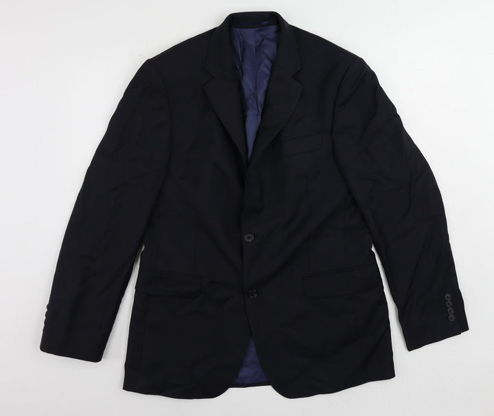 John Lewis Mens Blue Wool Jacket Suit Jacket Size 40 Regular