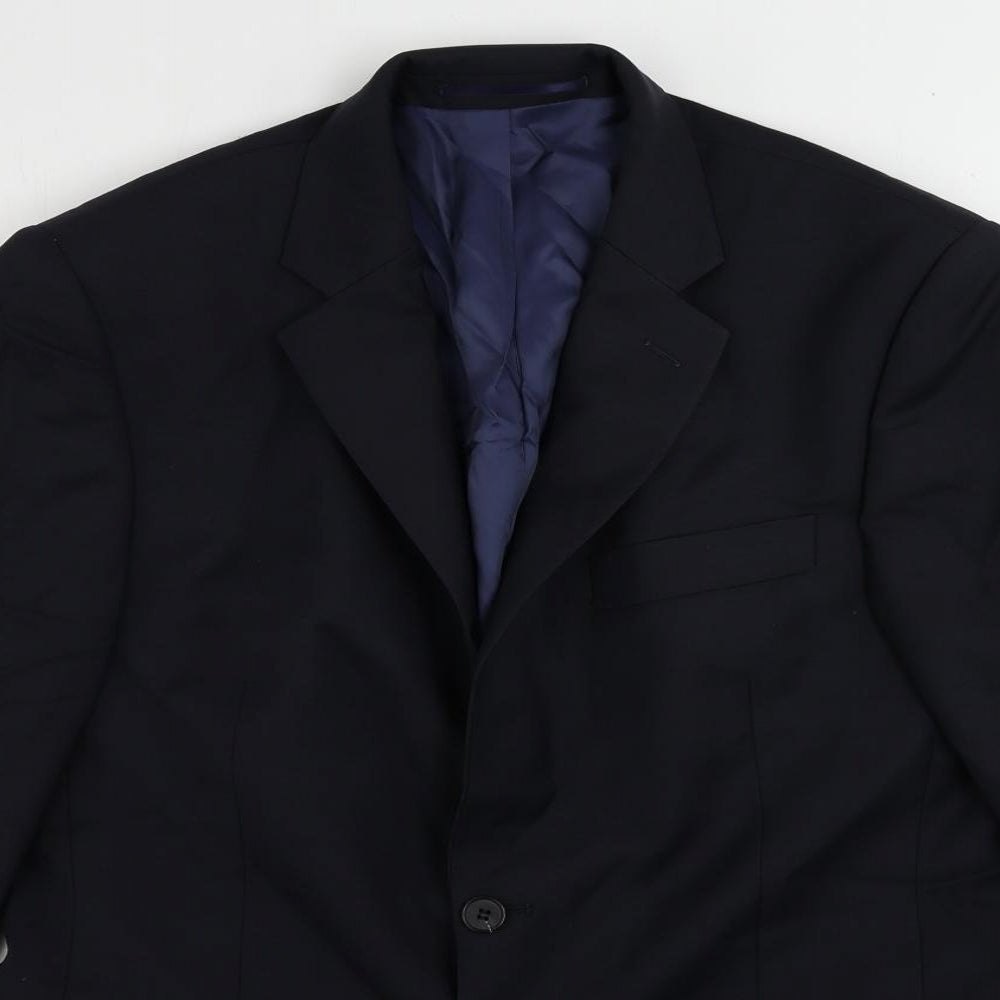 John Lewis Mens Blue Wool Jacket Suit Jacket Size 40 Regular