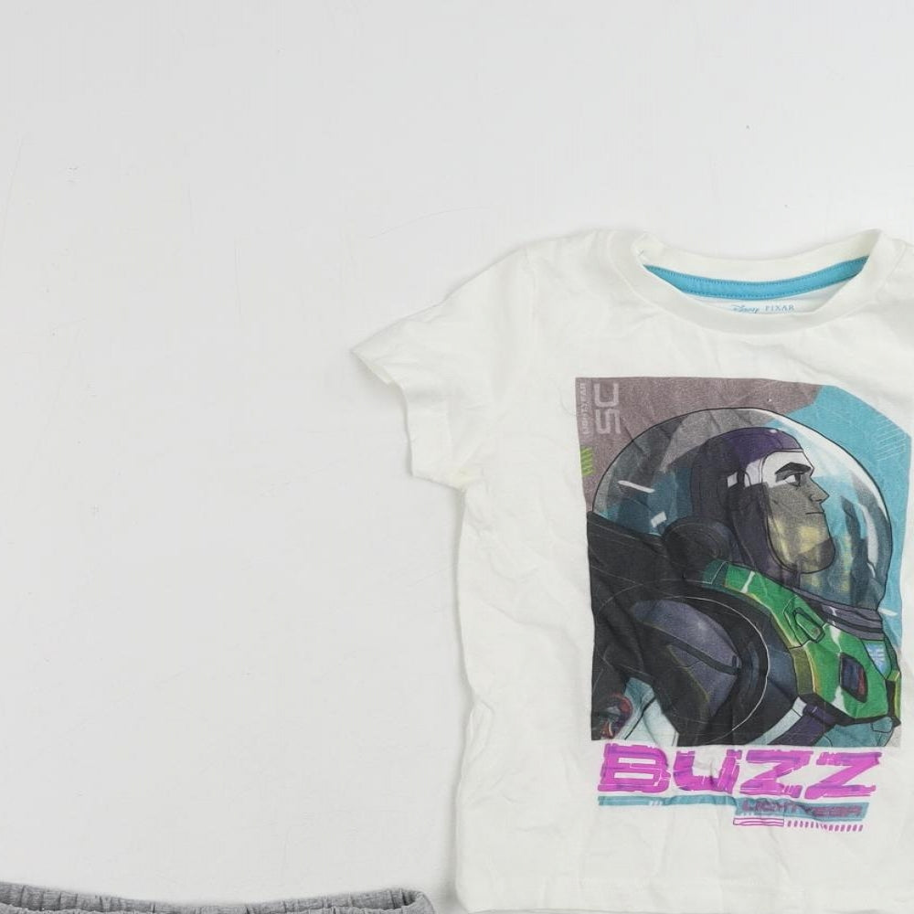 Marks and Spencer Baby Grey Solid Cotton Set Pyjama Set Size 18-24 Months Pullover - Disney Lightyear