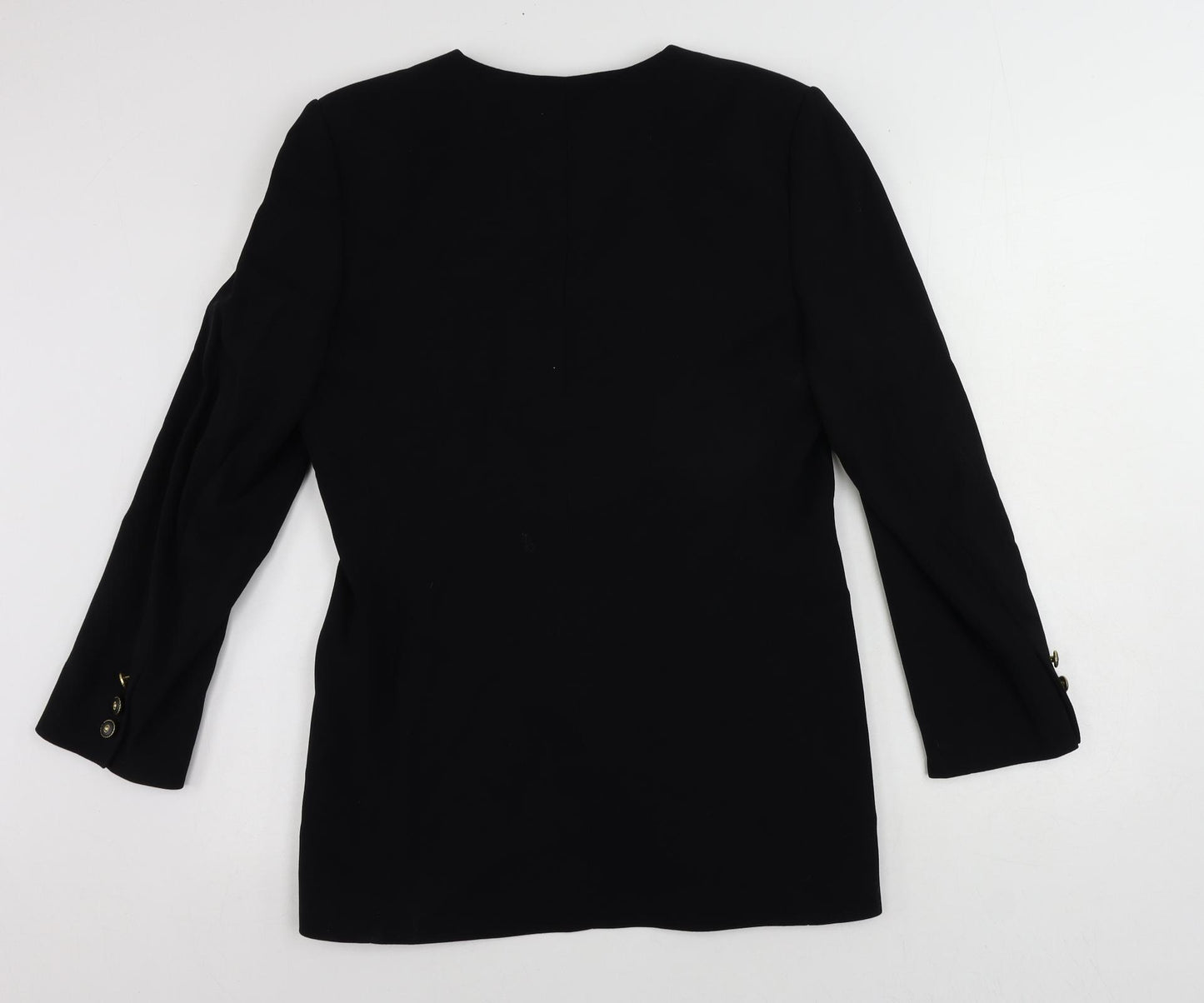 Viyella Womens Black Jacket Blazer Size 10 Button