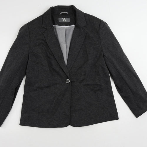 BHS Womens Grey Jacket Blazer Size 18 Button