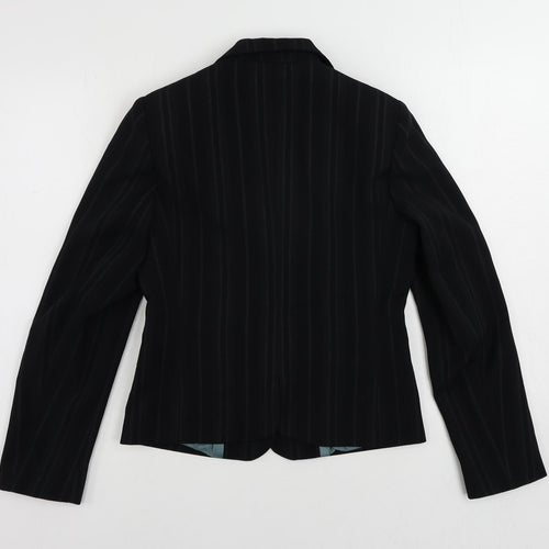 Dorothy Perkins Womens Black Striped Jacket Blazer Size 10 Button