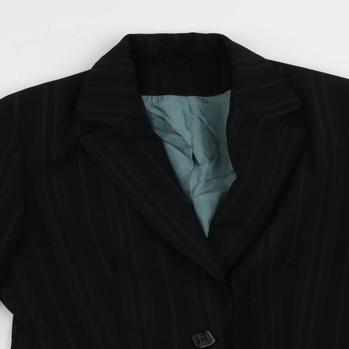 Dorothy Perkins Womens Black Striped Jacket Blazer Size 10 Button