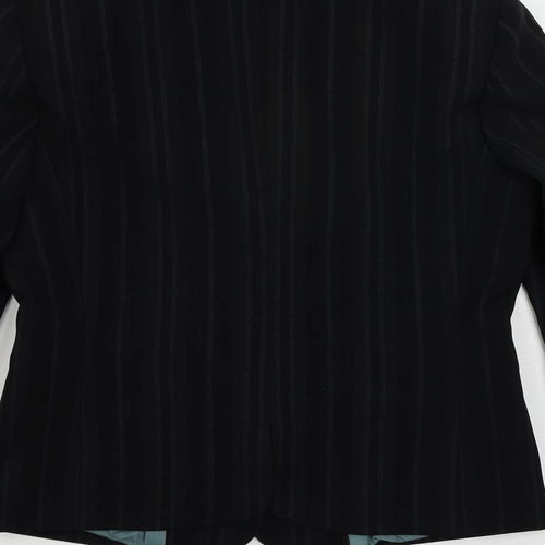 Dorothy Perkins Womens Black Striped Jacket Blazer Size 10 Button