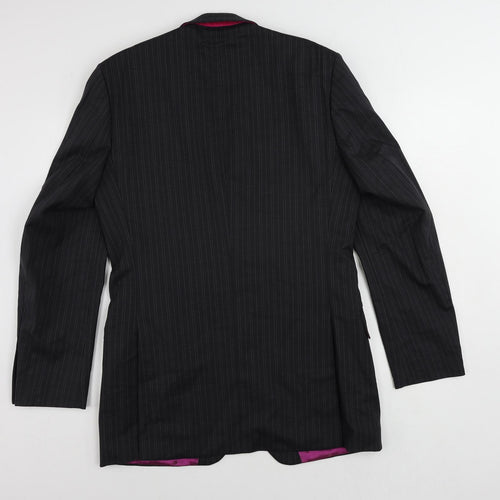 Ten by Michael Owen Mens Grey Striped Wool Jacket Suit Jacket Size 38 Regular