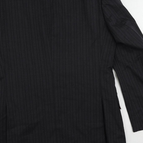 Ten by Michael Owen Mens Grey Striped Wool Jacket Suit Jacket Size 38 Regular