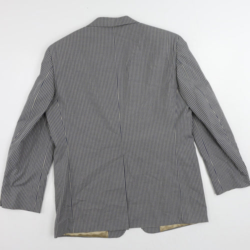 Orvis Mens Blue Check Polyester Jacket Blazer Size 42 Regular