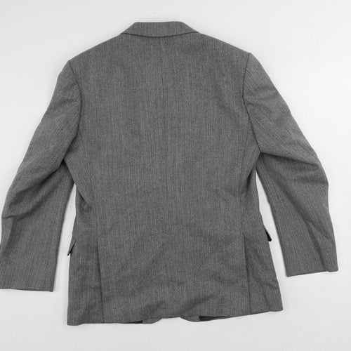 St Michael Mens Grey Striped Wool Jacket Suit Jacket Size 40 Regular