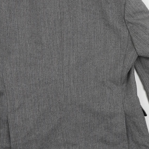 St Michael Mens Grey Striped Wool Jacket Suit Jacket Size 40 Regular