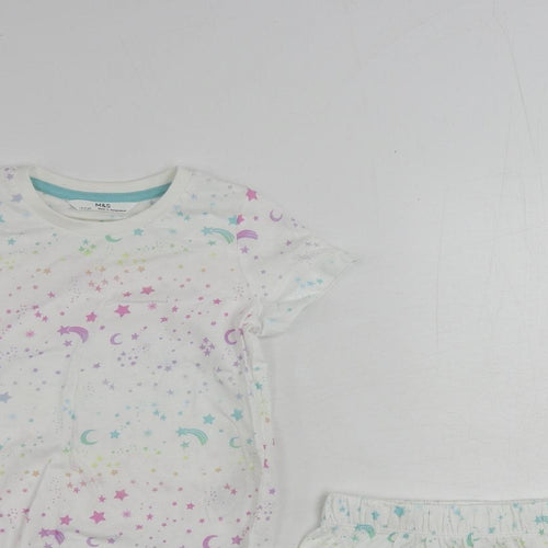 Marks and Spencer Baby White Geometric Cotton Set Pyjama Set Size 18-24 Months Pullover - Star Print