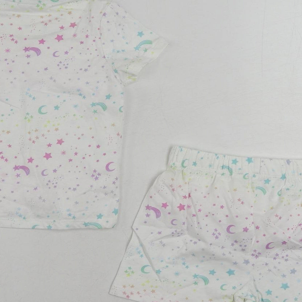 Marks and Spencer Baby White Geometric Cotton Set Pyjama Set Size 18-24 Months Pullover - Star Print