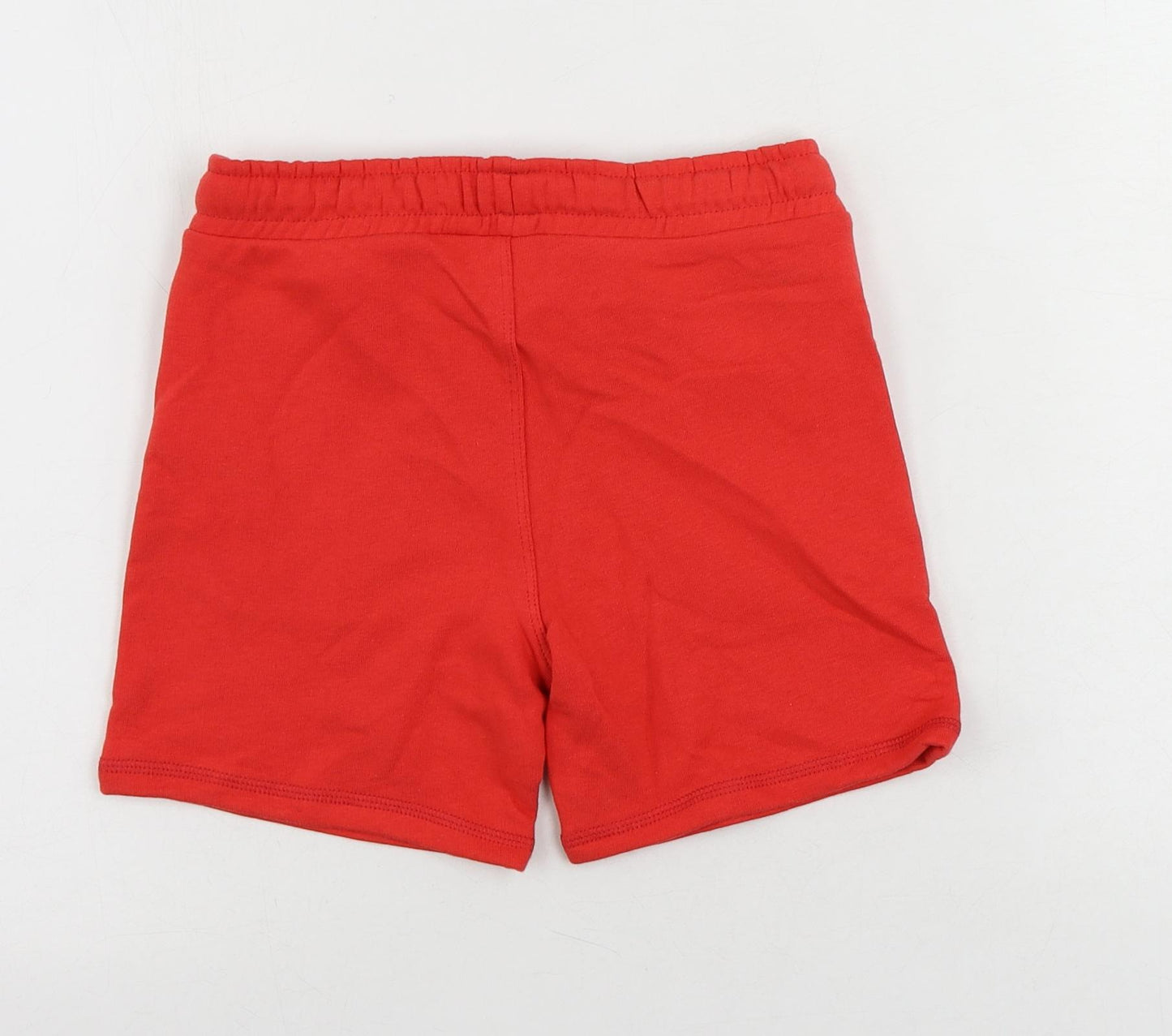Marks and Spencer Boys Red Cotton Sweat Shorts Size 6-7 Years Regular Drawstring - Spider-Man